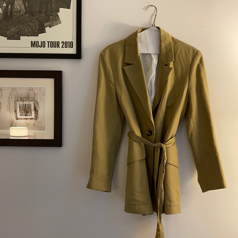 ZARA Oversized Blazer Size Small Trendy Linen